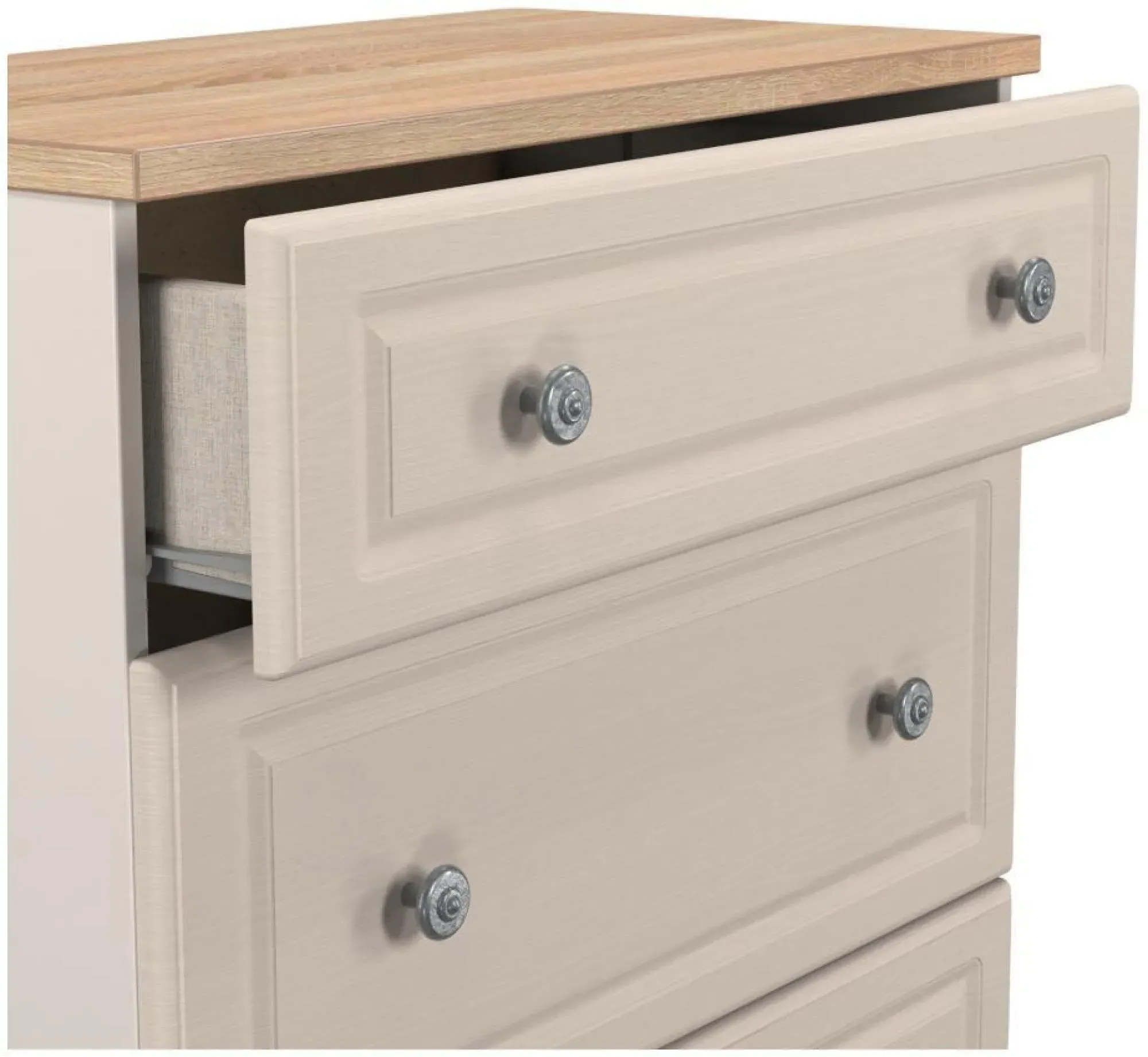 Norfolk 3 Drawer Deep Chest - Cashmere, Oak