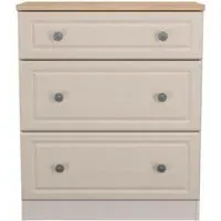 Norfolk 3 Drawer Deep Chest - Cashmere, Oak