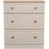 Norfolk 3 Drawer Deep Chest - Cashmere, Oak
