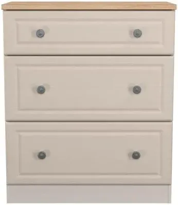 Norfolk 3 Drawer Deep Chest - Cashmere, Oak