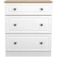 Norfolk 3 Drawer Deep Chest - White, Oak Effect