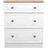 Norfolk 3 Drawer Deep Chest - White, Oak Effect