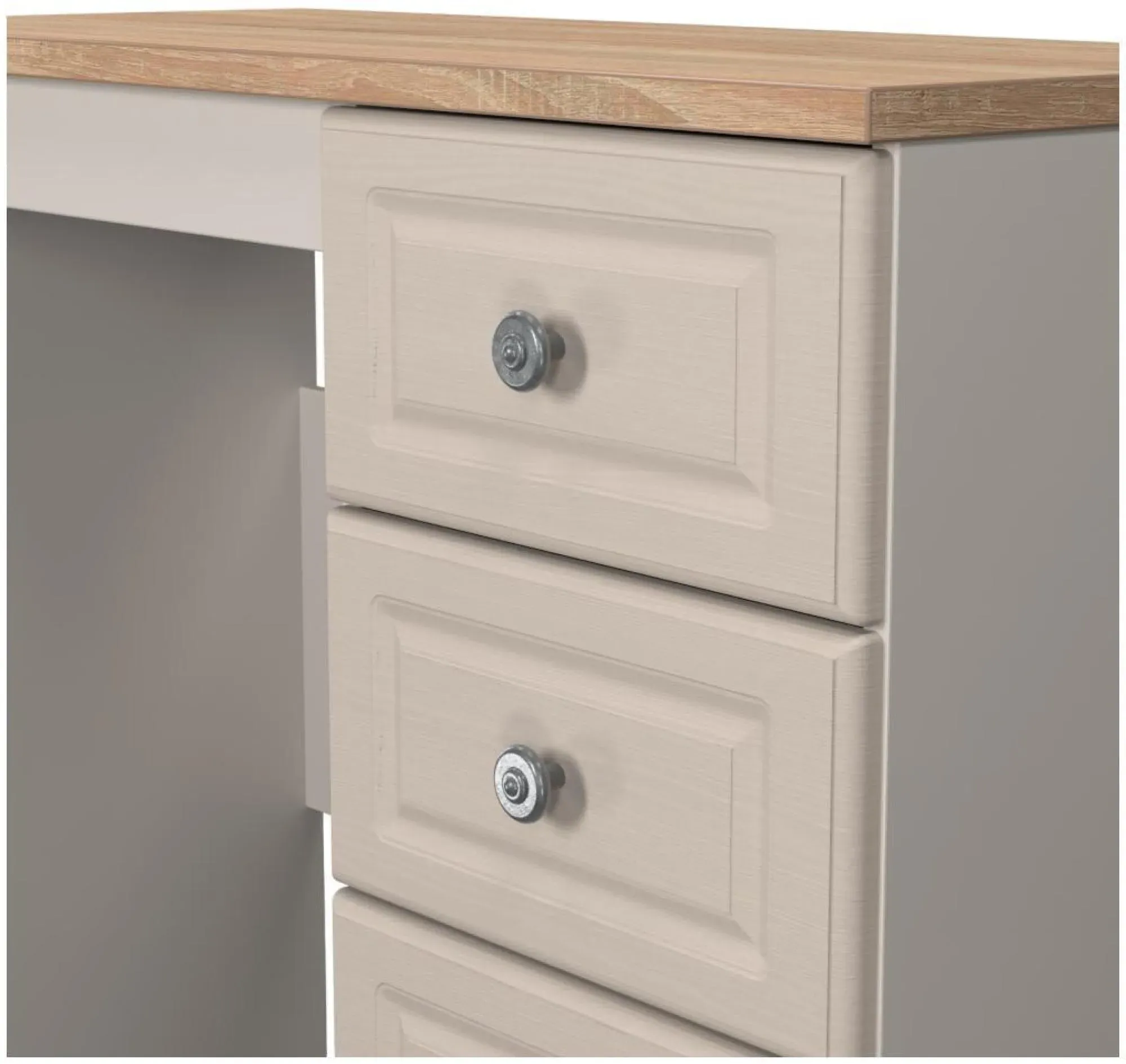 Norfolk 3 Drawer Dressing Table - Cashmere, Oak