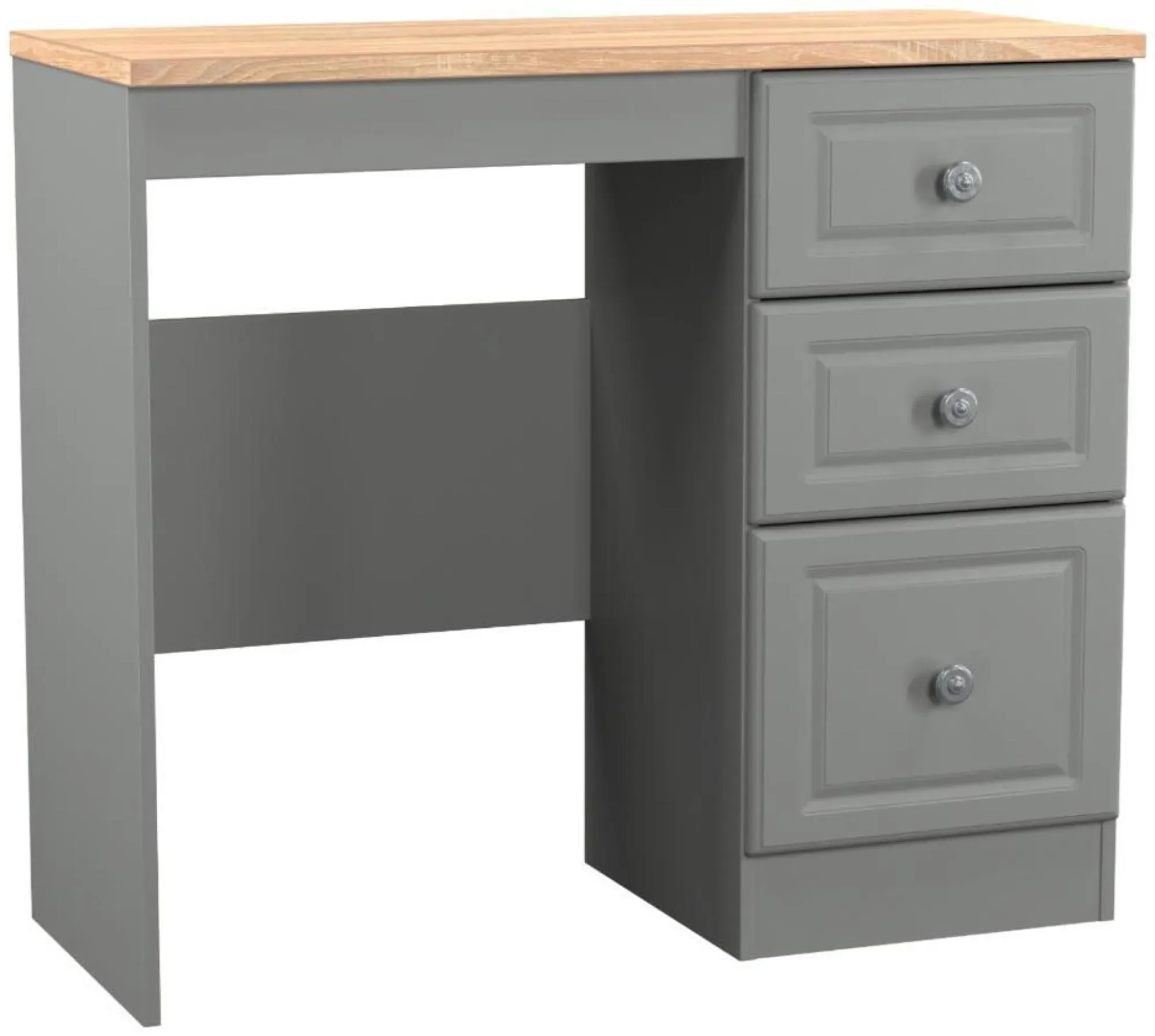 Norfolk 3 Drawer Dressing Table - Grey, Oak