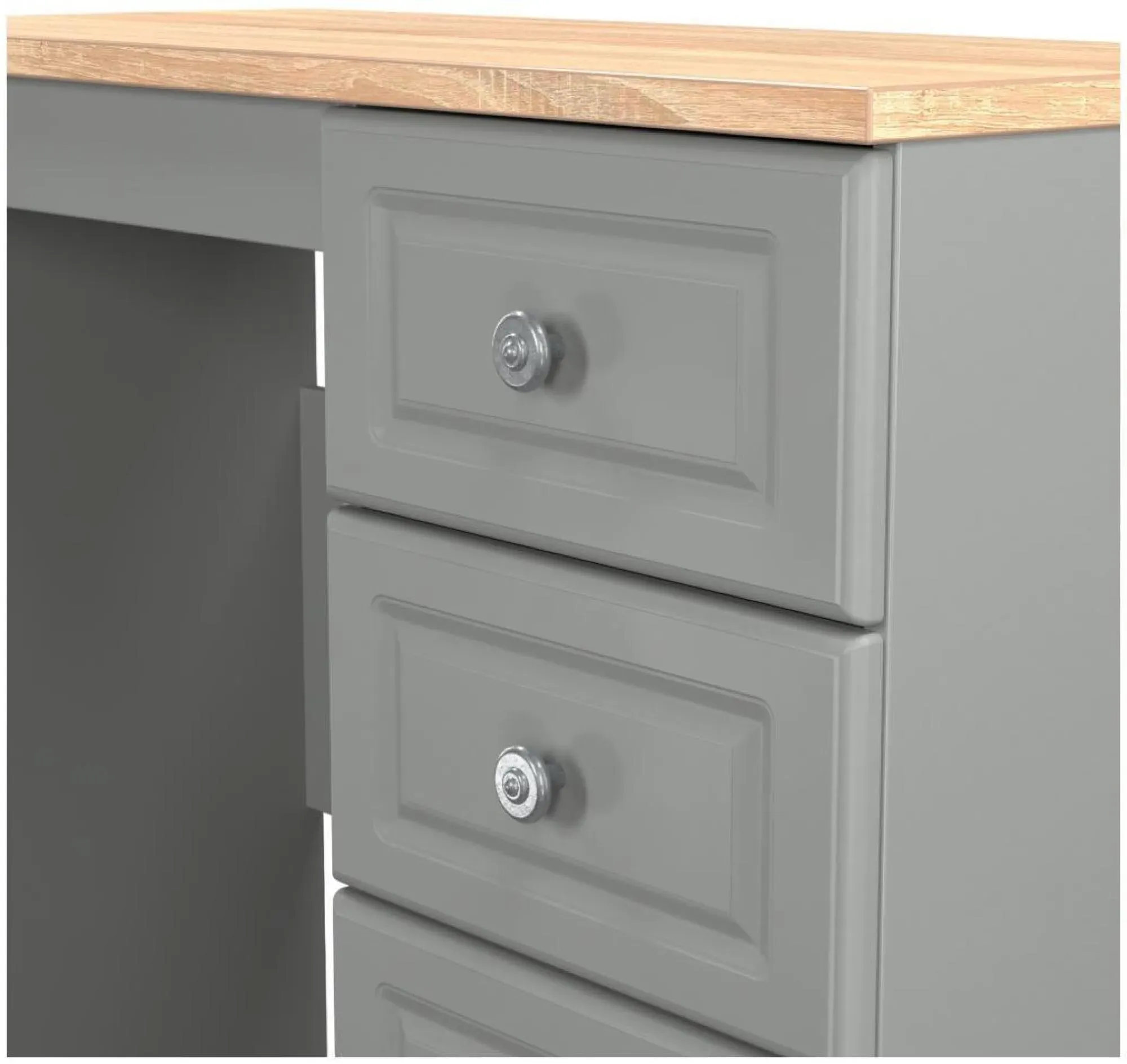 Norfolk 3 Drawer Dressing Table - Grey, Oak