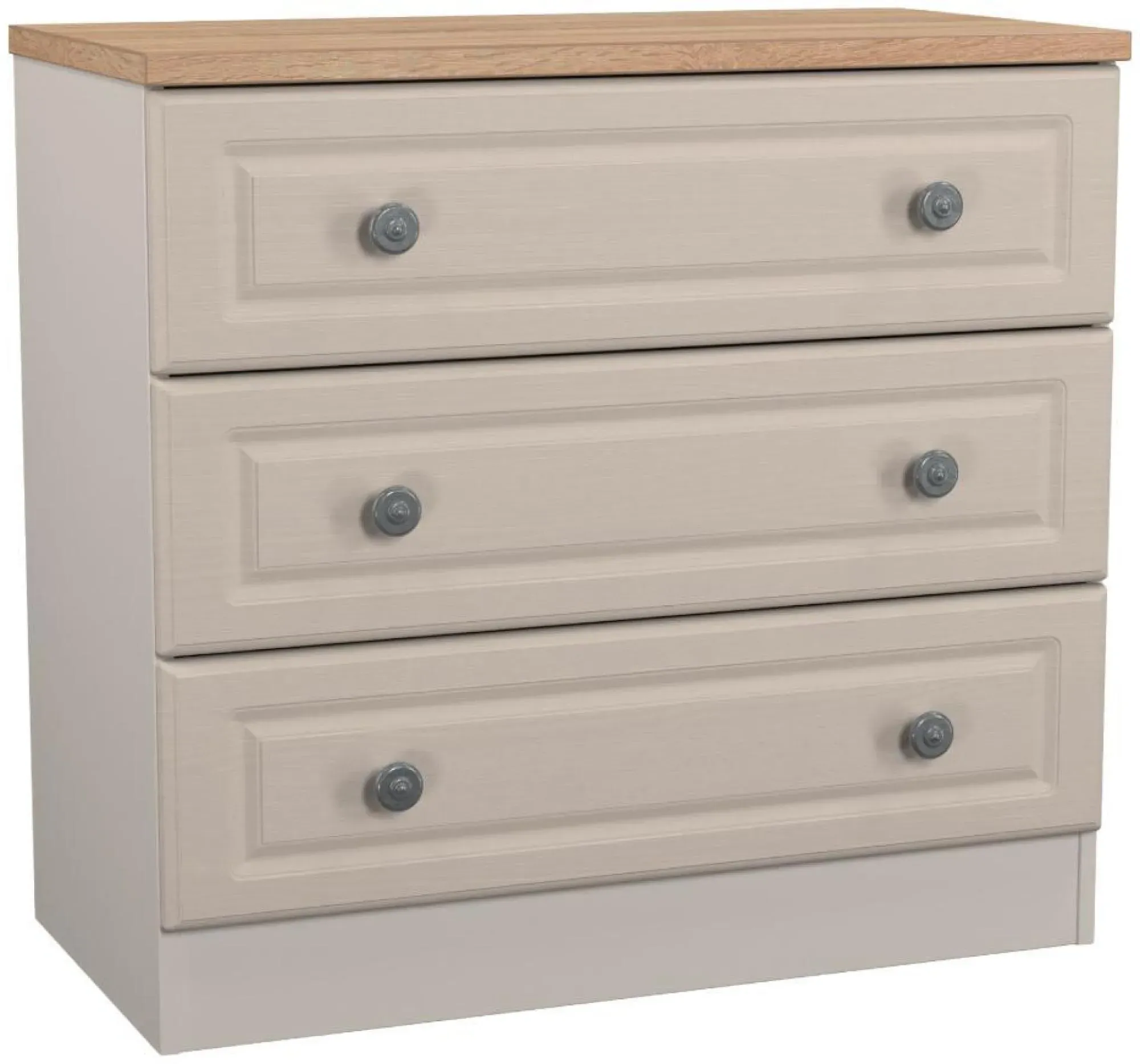 Norfolk 3 Drawer Small Chest - Cashmere, Oak