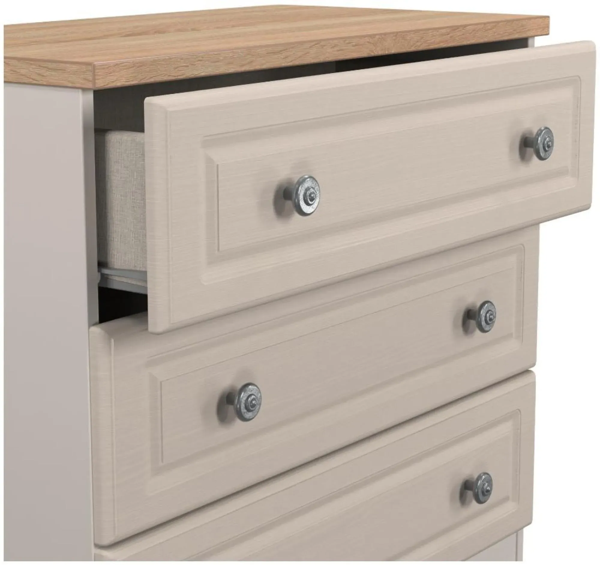 Norfolk 3 Drawer Small Chest - Cashmere, Oak