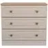 Norfolk 3 Drawer Small Chest - Cashmere, Oak