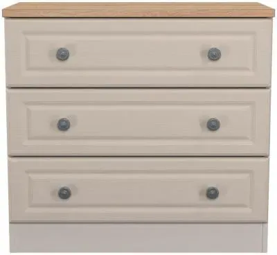 Norfolk 3 Drawer Small Chest - Cashmere, Oak