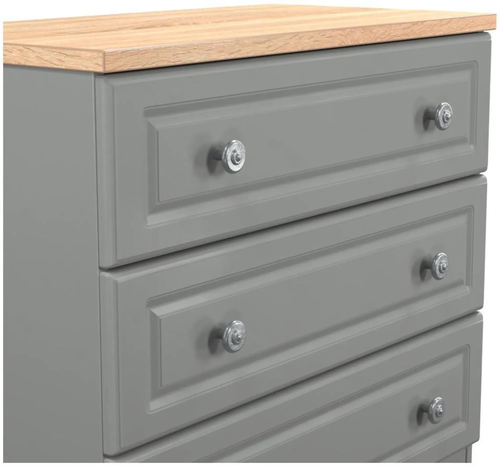 Norfolk 3 Drawer Small Chest - Grey, Oak