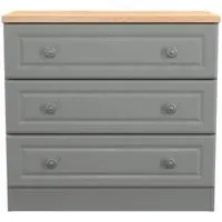 Norfolk 3 Drawer Small Chest - Grey, Oak
