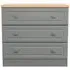 Norfolk 3 Drawer Small Chest - Grey, Oak