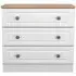 Norfolk 3 Drawer Small Chest - White, Oak Effect