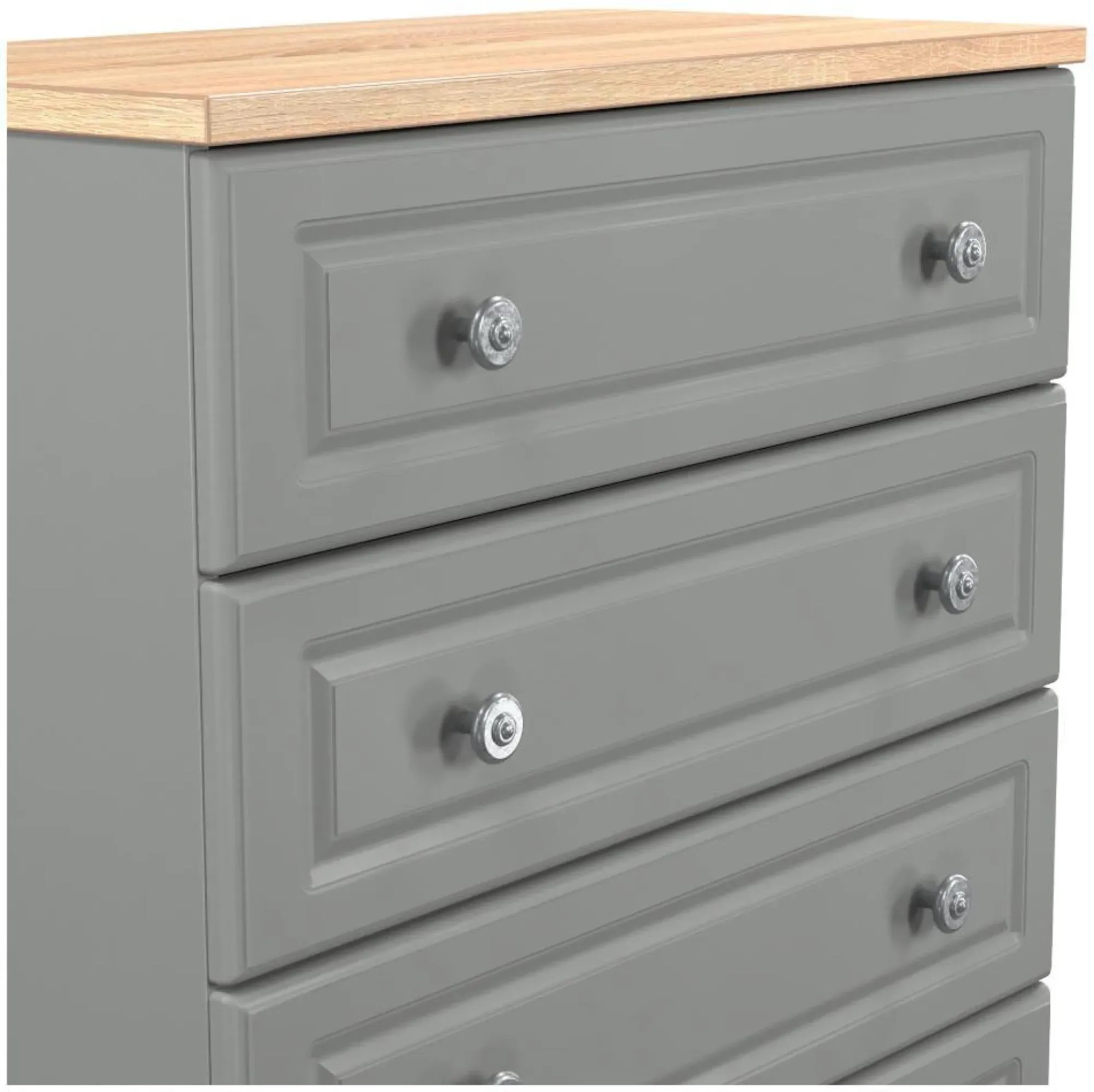 Norfolk 4 Drawer Chest - Grey, Oak