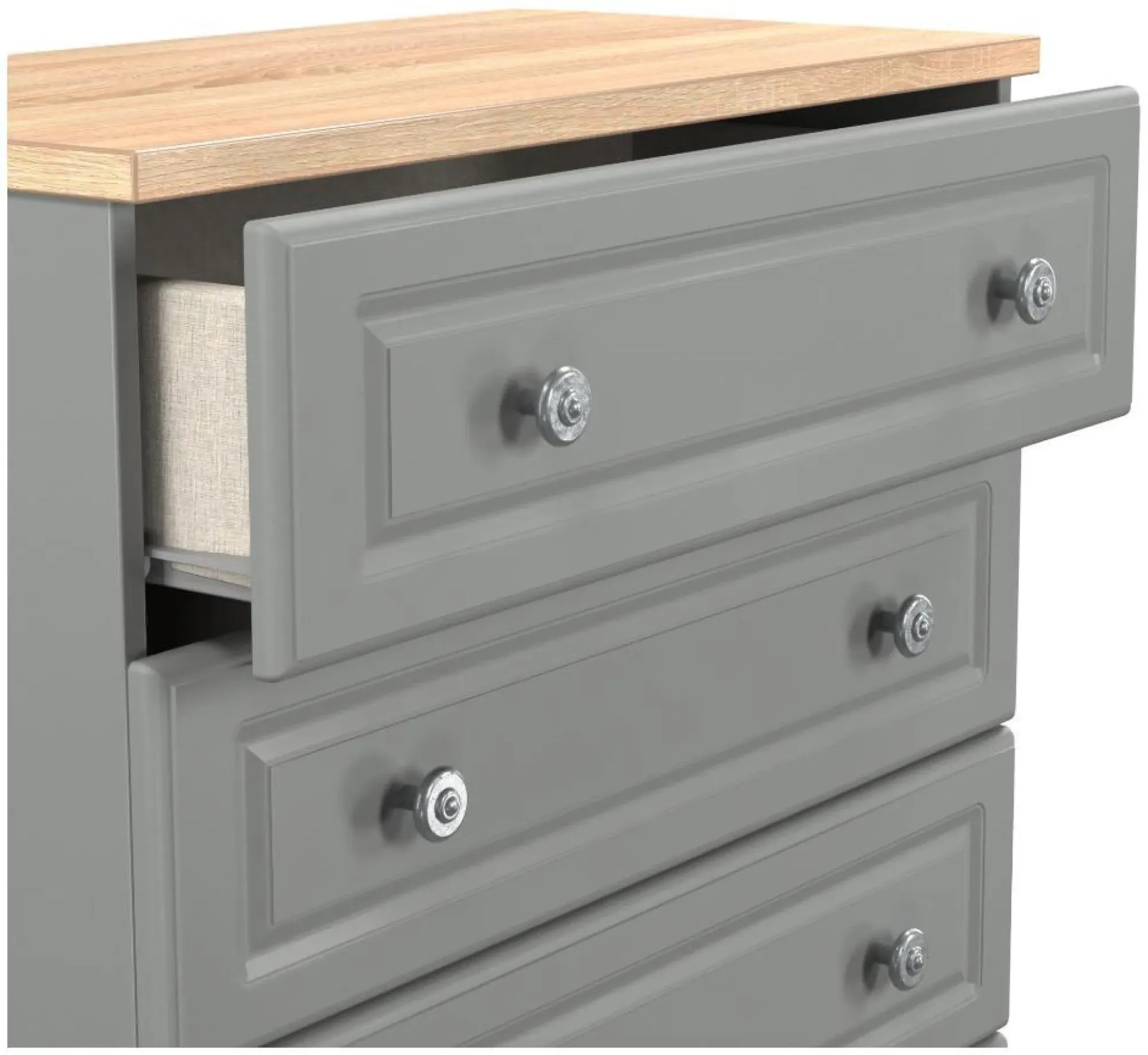 Norfolk 4 Drawer Chest - Grey, Oak