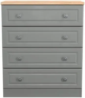 Norfolk 4 Drawer Chest - Grey, Oak