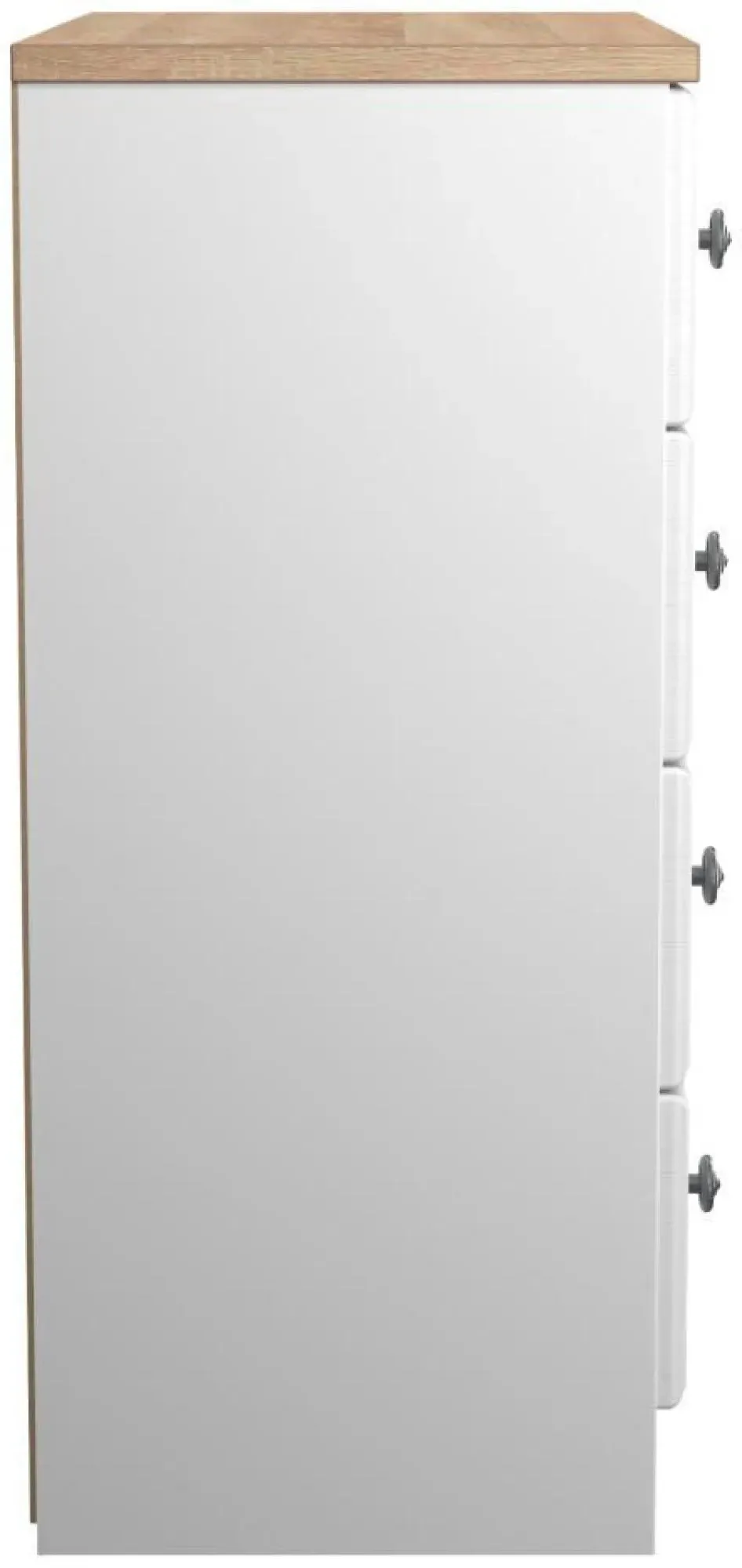 Norfolk 4 Drawer Chest - White, Oak Effect