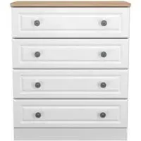 Norfolk 4 Drawer Chest - White, Oak Effect