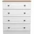 Norfolk 4 Drawer Chest - White, Oak Effect