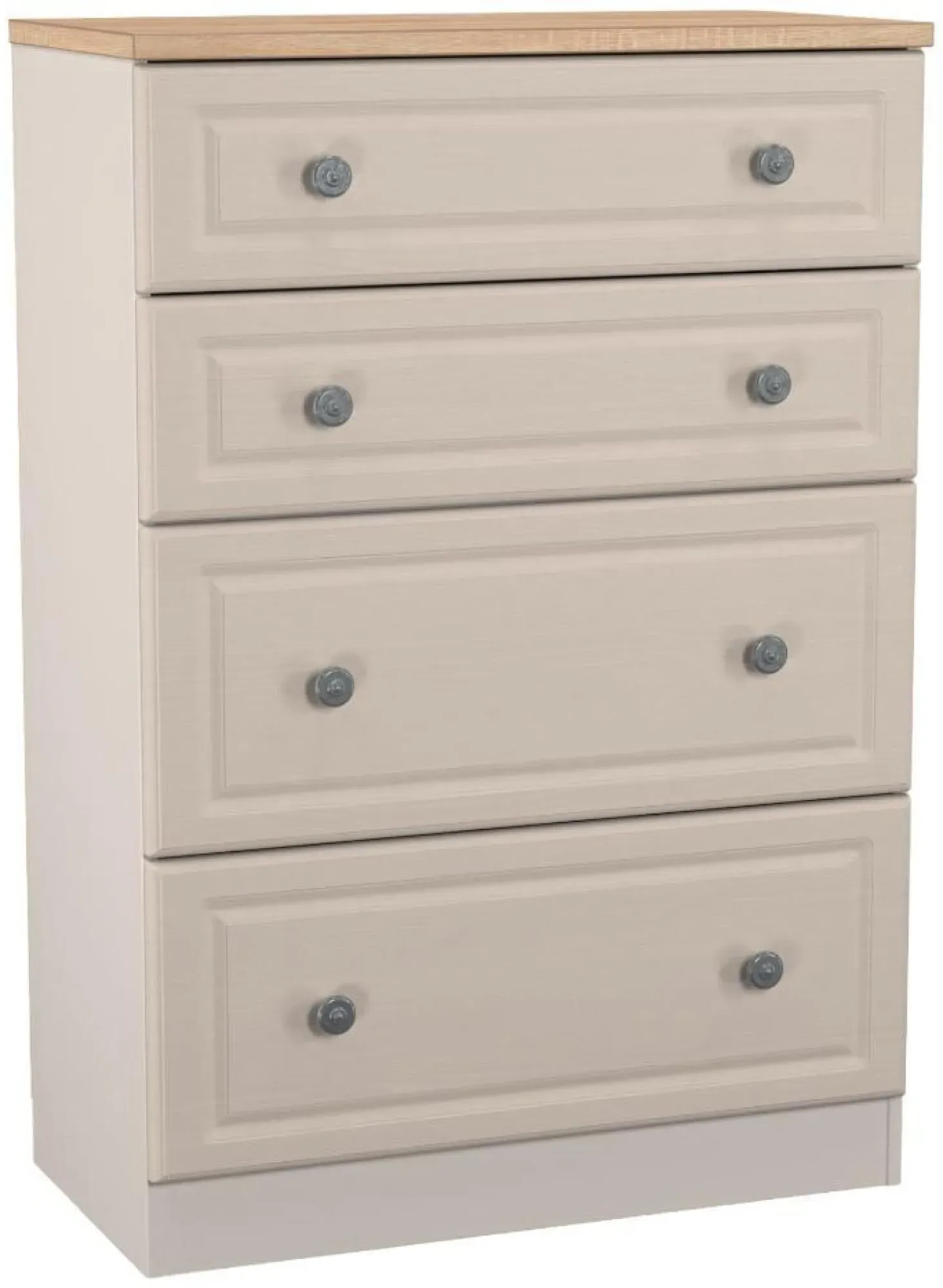 Norfolk 4 Drawer Deep Chest - Cashmere, Oak