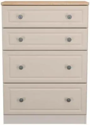 Norfolk 4 Drawer Deep Chest - Cashmere, Oak