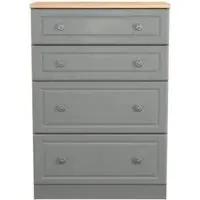 Norfolk 4 Drawer Deep Chest - Grey, Oak