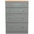Norfolk 4 Drawer Deep Chest - Grey, Oak