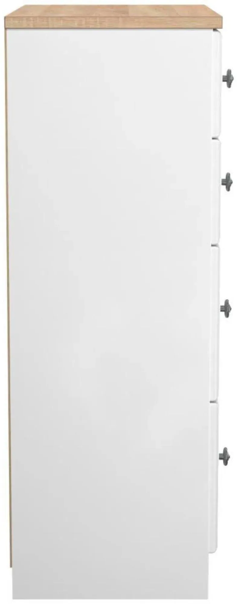 Norfolk 4 Drawer Deep Chest - White, Oak Effect