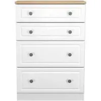 Norfolk 4 Drawer Deep Chest - White, Oak Effect