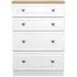 Norfolk 4 Drawer Deep Chest - White, Oak Effect