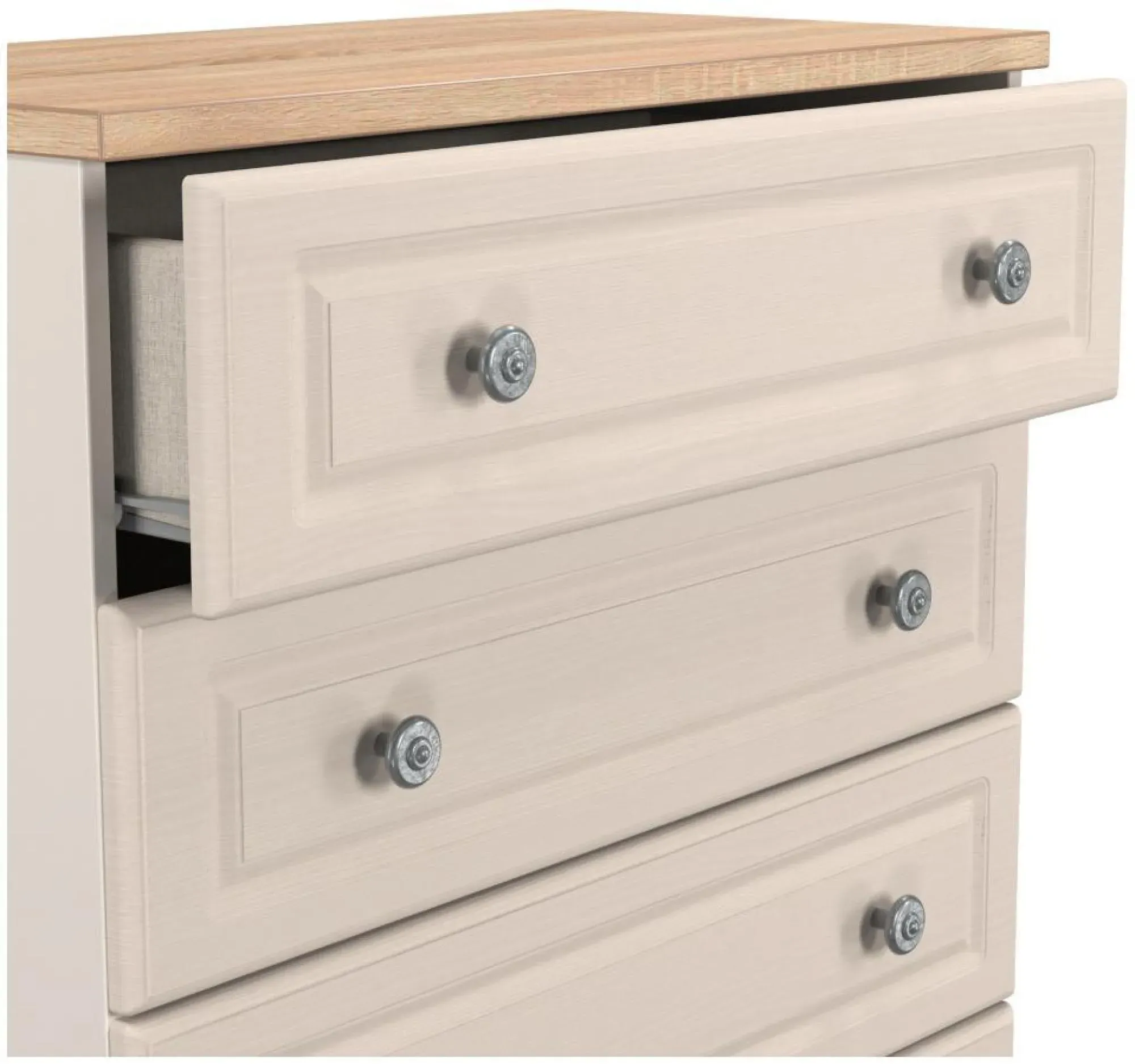 Norfolk 5 Drawer Chest - Cashmere, Oak