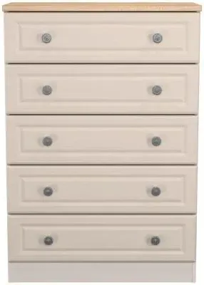 Norfolk 5 Drawer Chest - Cashmere, Oak