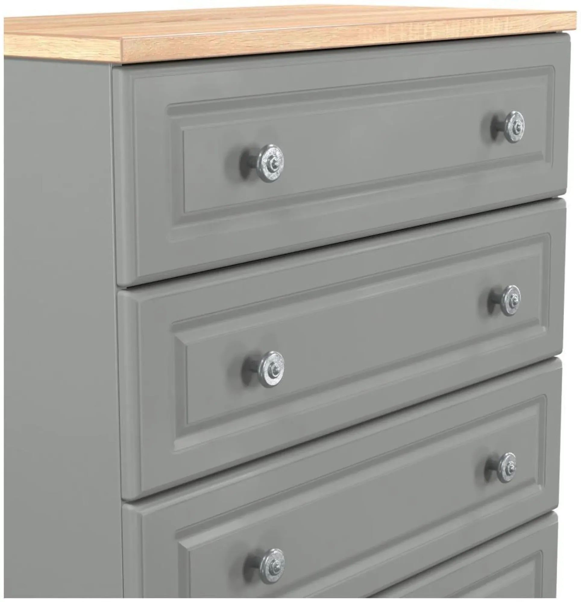Norfolk 5 Drawer Chest - Grey, Oak