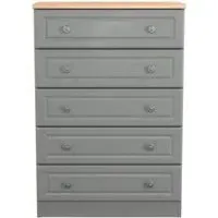 Norfolk 5 Drawer Chest - Grey, Oak