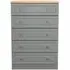 Norfolk 5 Drawer Chest - Grey, Oak