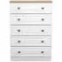 Norfolk 5 Drawer Chest - White, Oak Effect