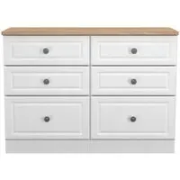 Norfolk 6 Drawer Midi Chest - White, Oak