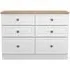 Norfolk 6 Drawer Midi Chest - White, Oak