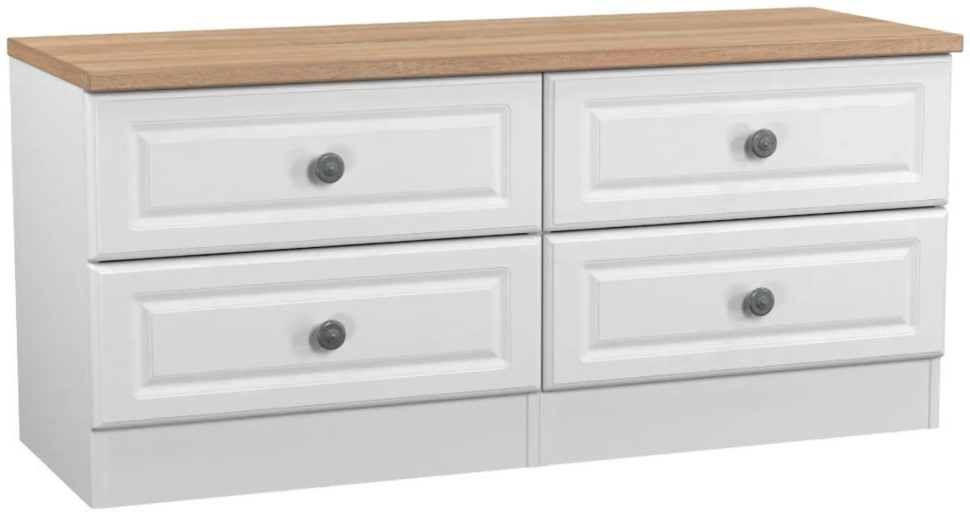 Norfolk Bed Box - White, Oak Effect