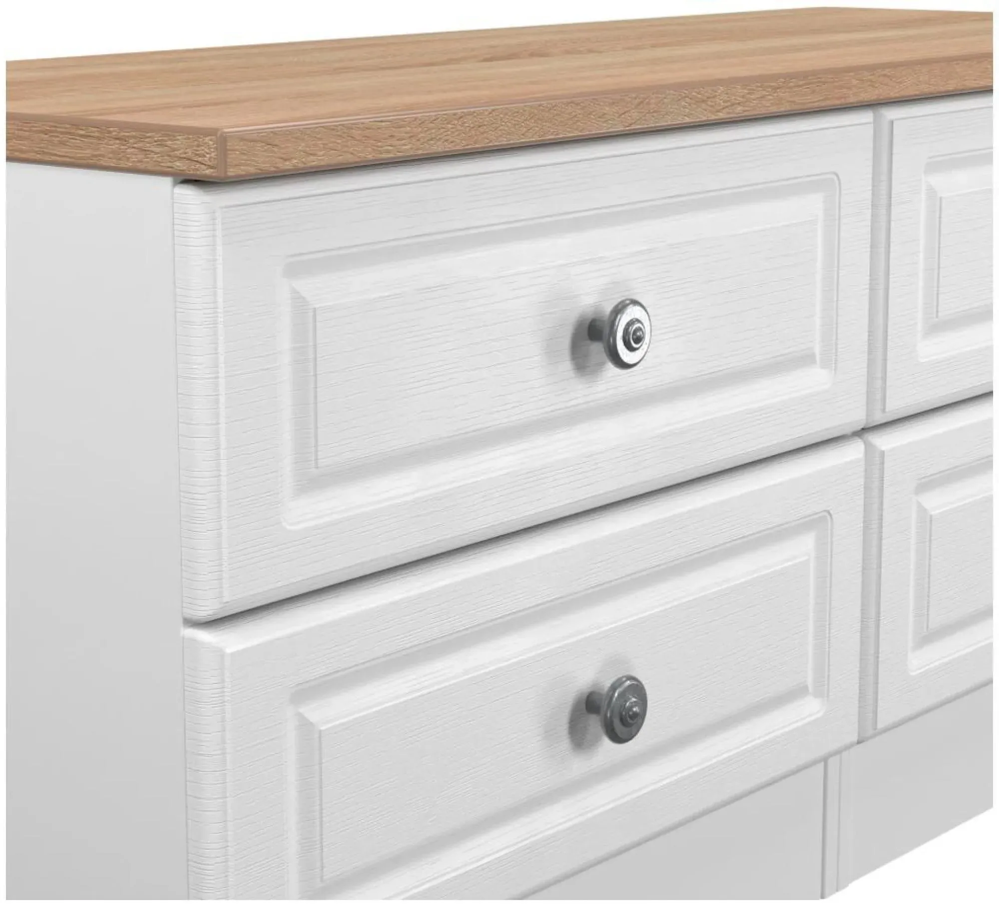 Norfolk Bed Box - White, Oak Effect