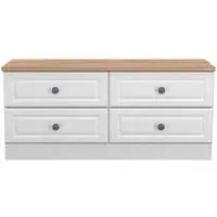 Norfolk Bed Box - White, Oak Effect