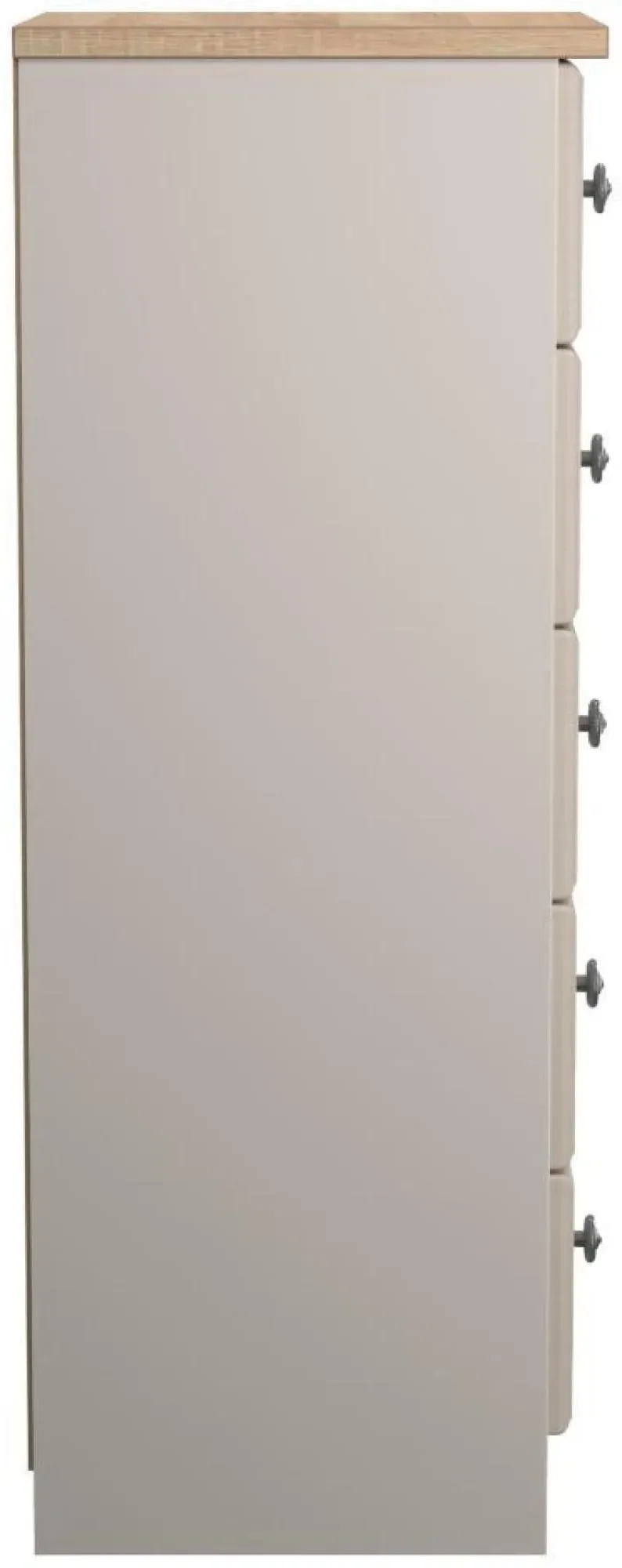 Norfolk Narrow 5 Drawer Chest - Cashmere, Oak