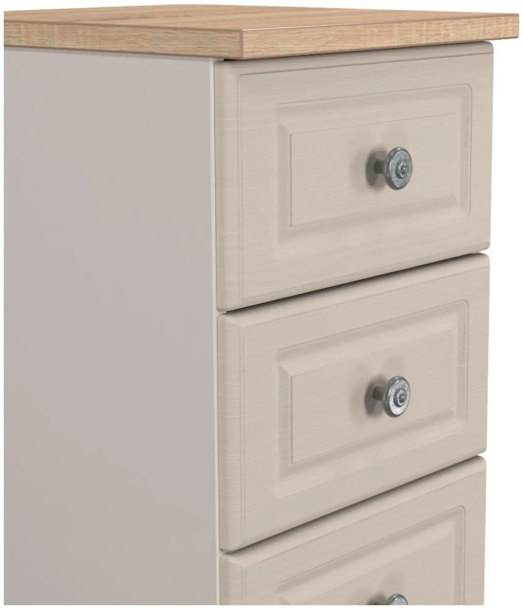 Norfolk Narrow 5 Drawer Chest - Cashmere, Oak