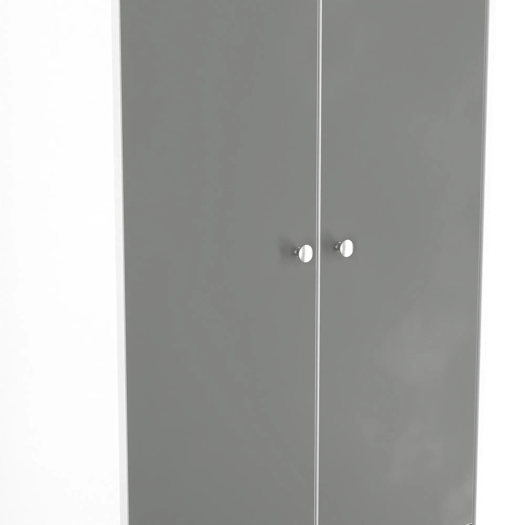 Padstow 2 Door 2 Drawer Tall Wardrobe - Grey, White