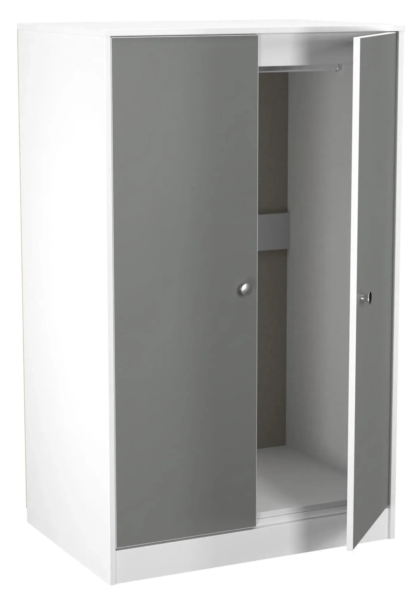 Padstow 2 Door Midi Wardrobe - Grey, White