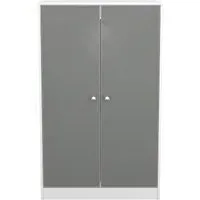 Padstow 2 Door Midi Wardrobe - Grey, White