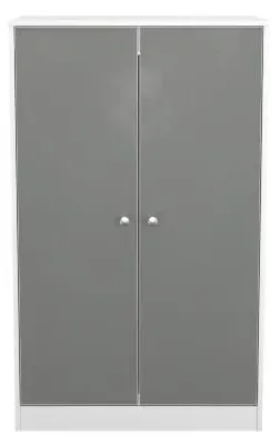 Padstow 2 Door Midi Wardrobe - Grey, White image