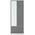 Padstow 2 Door Tall Combi Wardrobe with Mirror - Grey, White