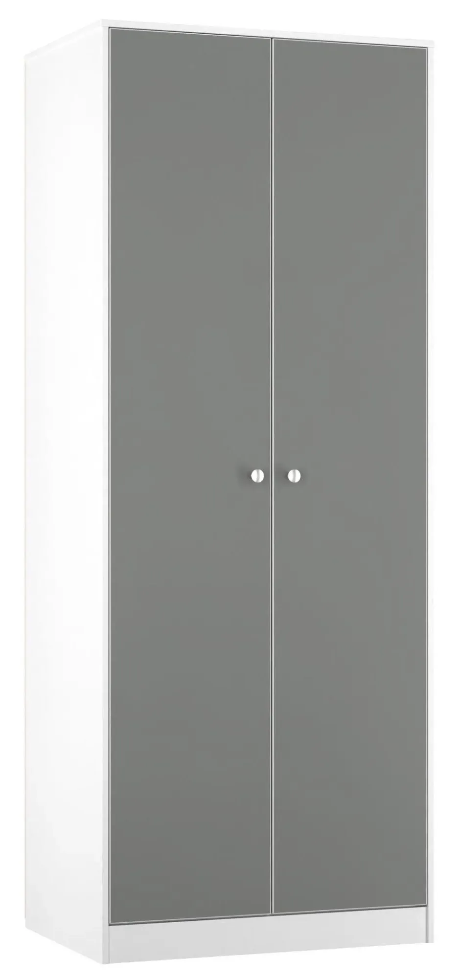Padstow 2 Door Tall Wardrobe - Grey, White