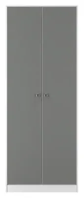 Padstow 2 Door Tall Wardrobe - Grey, White image